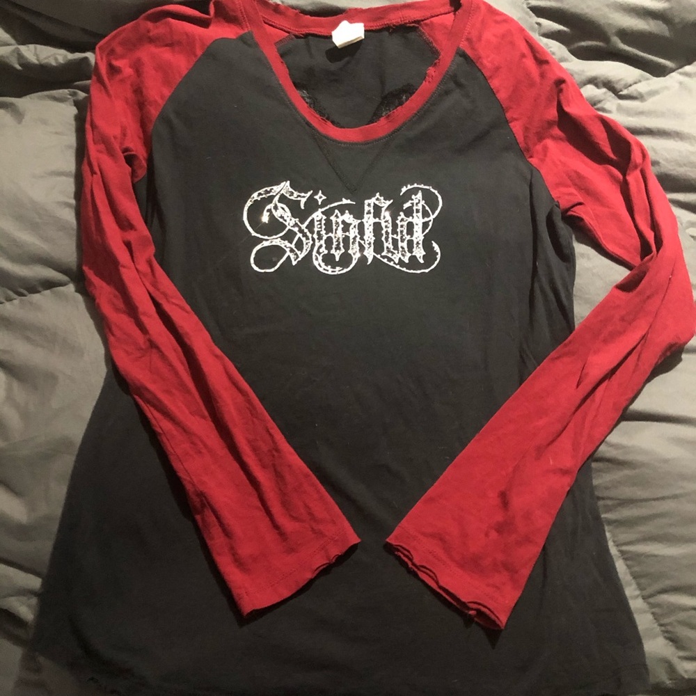 Sinful distressed long sleeve T-shirt